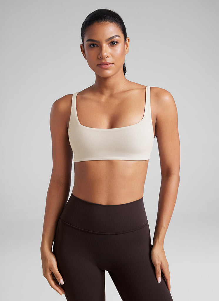 CRZ YOGA Butterluxe Sujetador Mini con Acolchado y Escote Cuadrado Bronceado Mojave