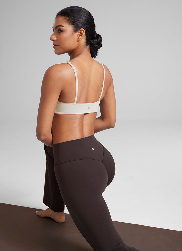 CRZ YOGA Butterluxe Sujetador Mini con Acolchado y Escote Cuadrado Bronceado Mojave