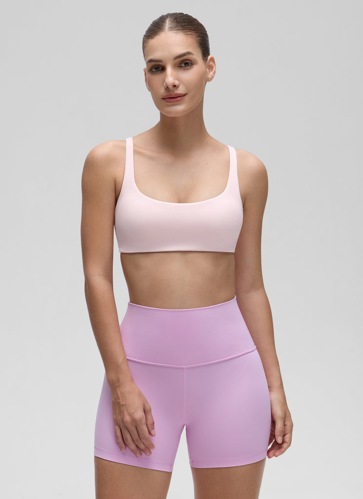 CRZ YOGA Butterluxe Sujetador Mini con Acolchado y Escote Cuadrado Blanca Lechosa