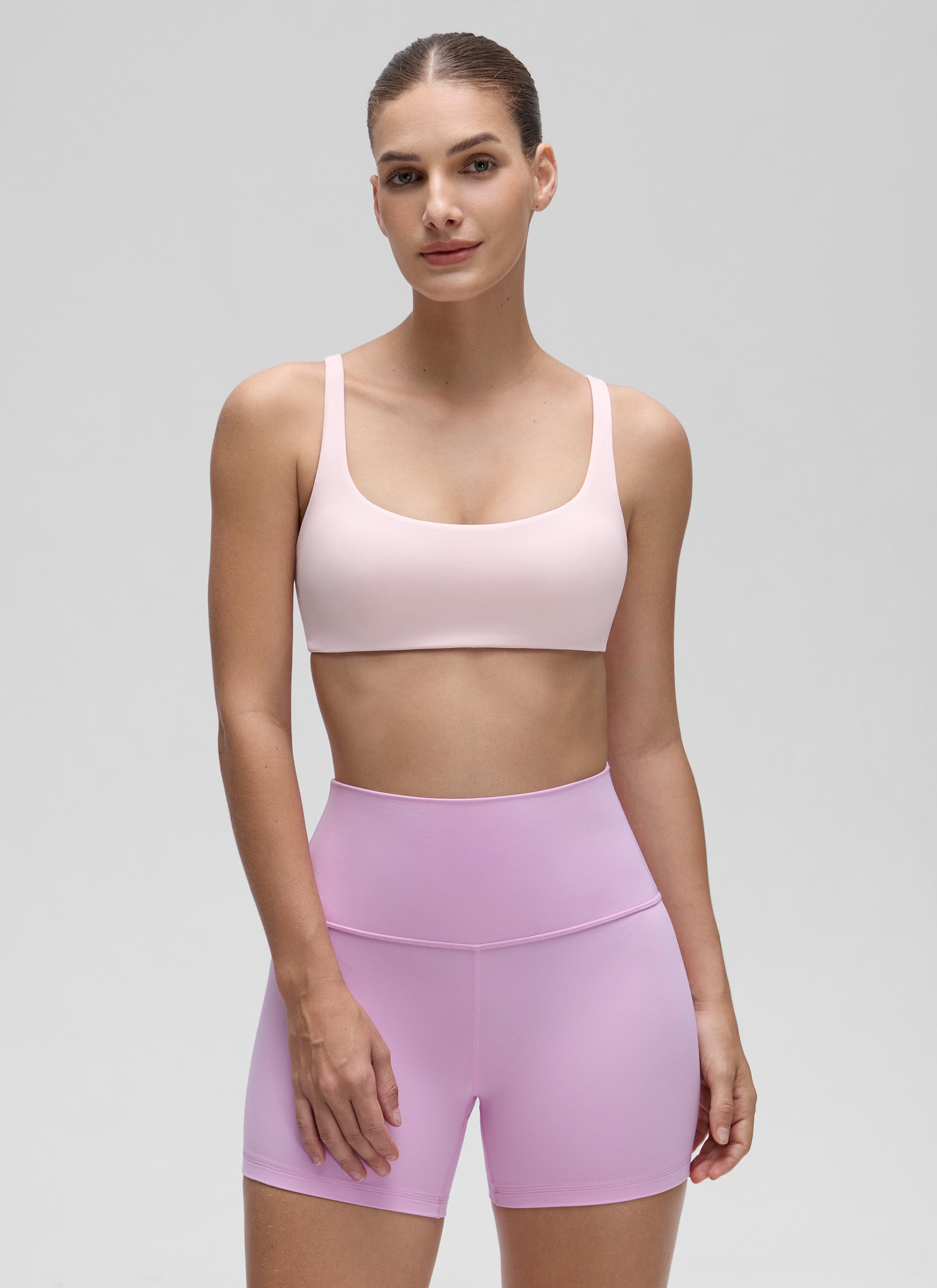 CRZ YOGA Butterluxe Sujetador Mini con Acolchado y Escote Cuadrado Rosa Fresa