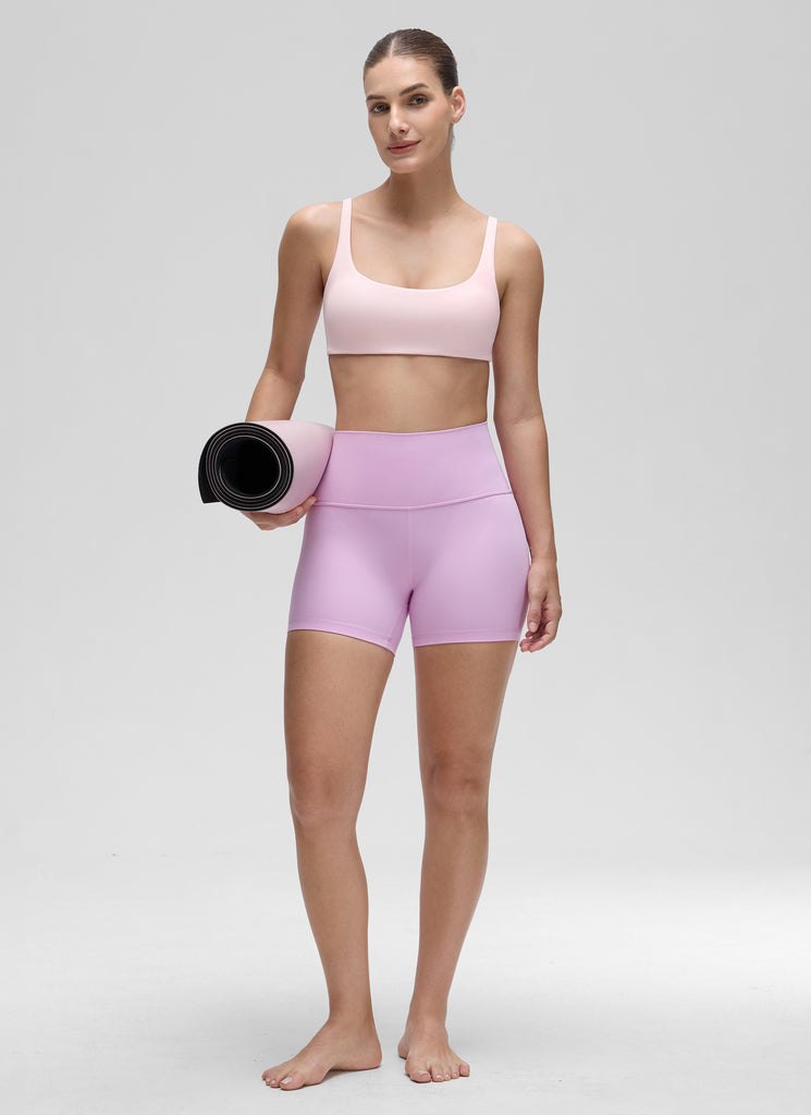 CRZ YOGA Butterluxe Sujetador Mini con Acolchado y Escote Cuadrado Marrón Fudge Caliente