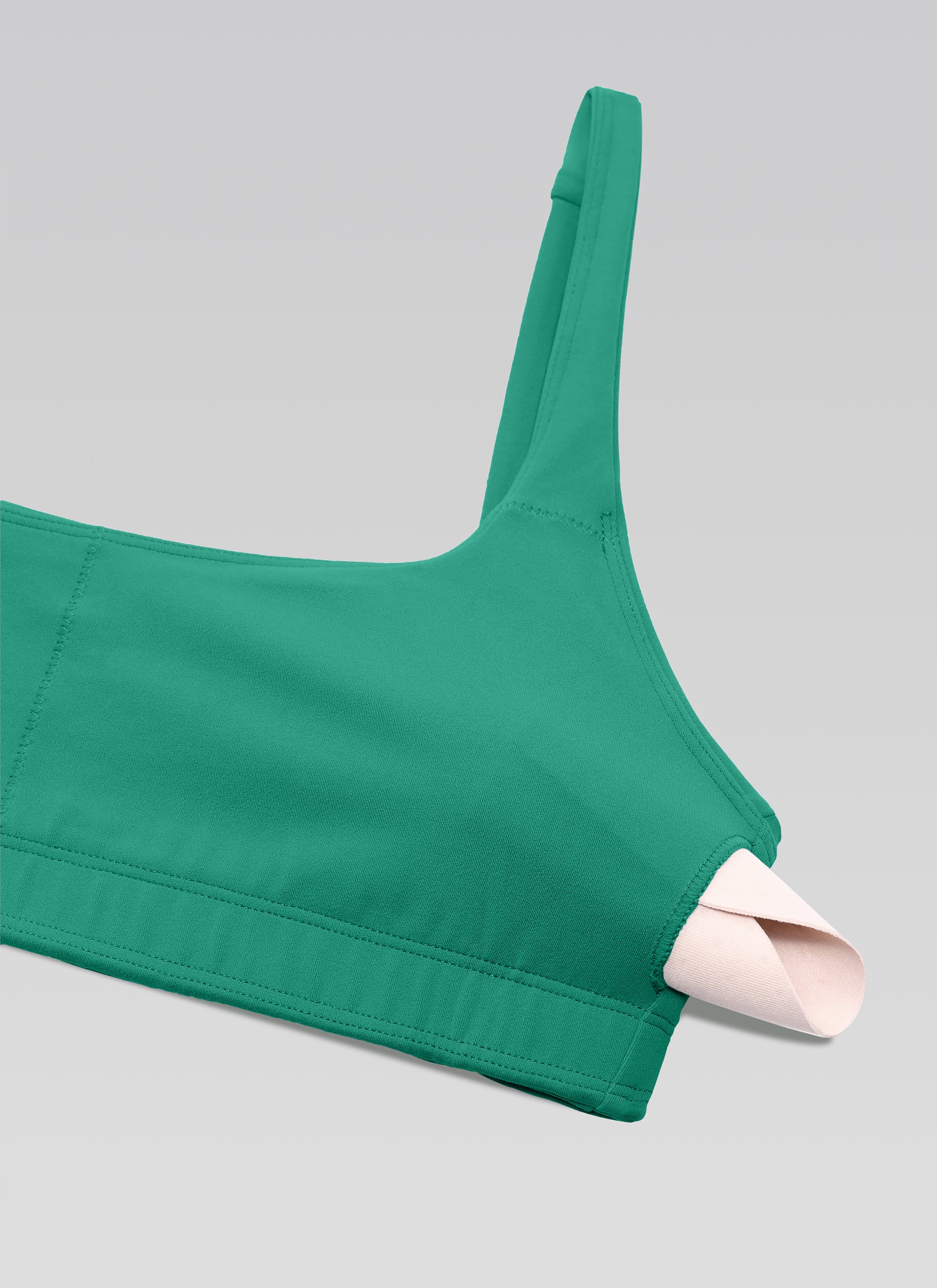 CRZ YOGA Butterluxe Sujetador Mini con Acolchado y Escote Cuadrado Verde Cascadia