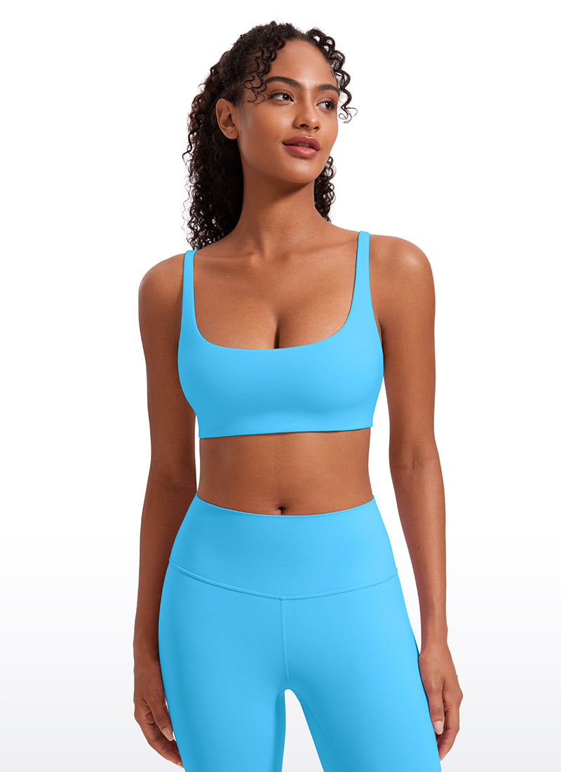 CRZ YOGA Butterluxe Sujetador Mini con Acolchado y Escote Cuadrado Kayak Azul
