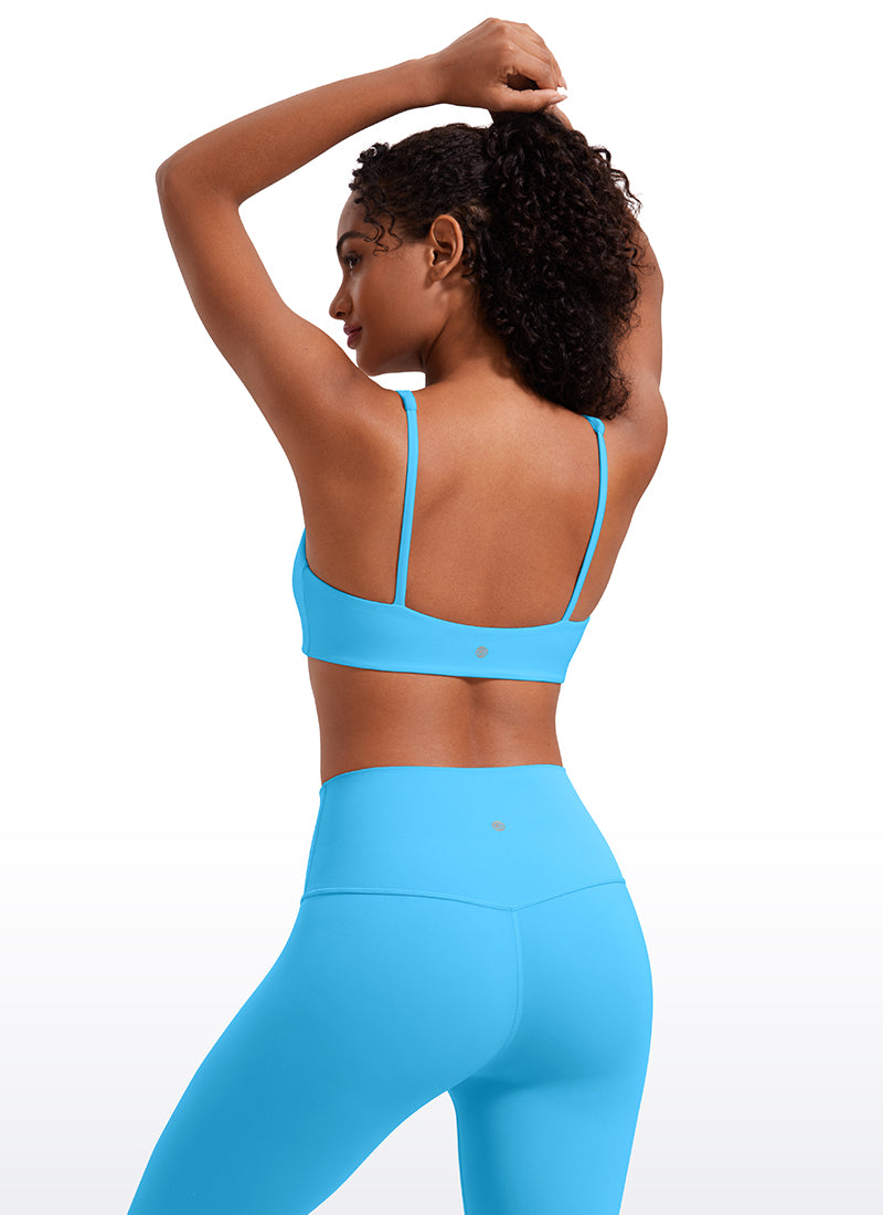 CRZ YOGA Butterluxe Sujetador Mini con Acolchado y Escote Cuadrado Kayak Azul