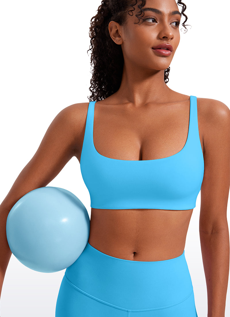 CRZ YOGA Butterluxe Sujetador Mini con Acolchado y Escote Cuadrado Kayak Azul
