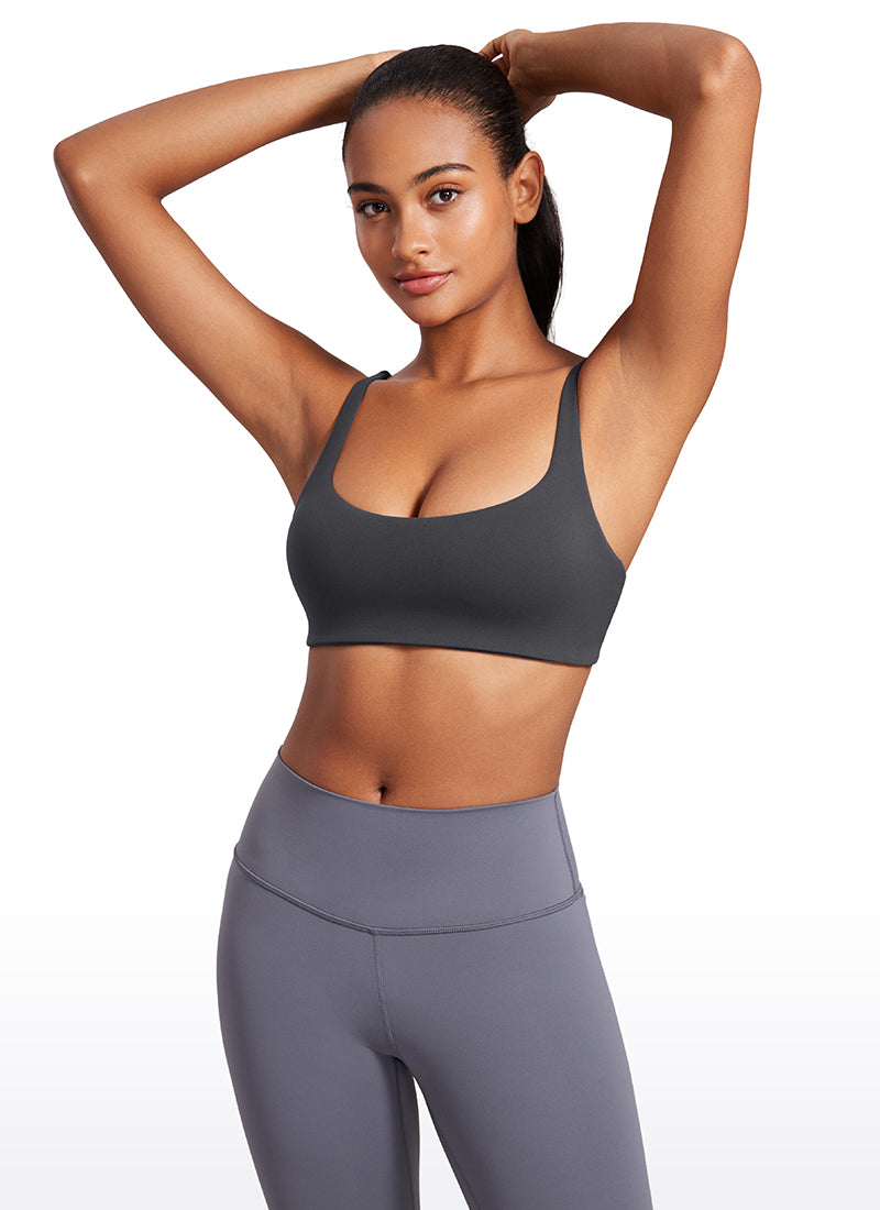 CRZ YOGA Butterluxe Sujetador Mini con Acolchado y Escote Cuadrado Gris misterioso