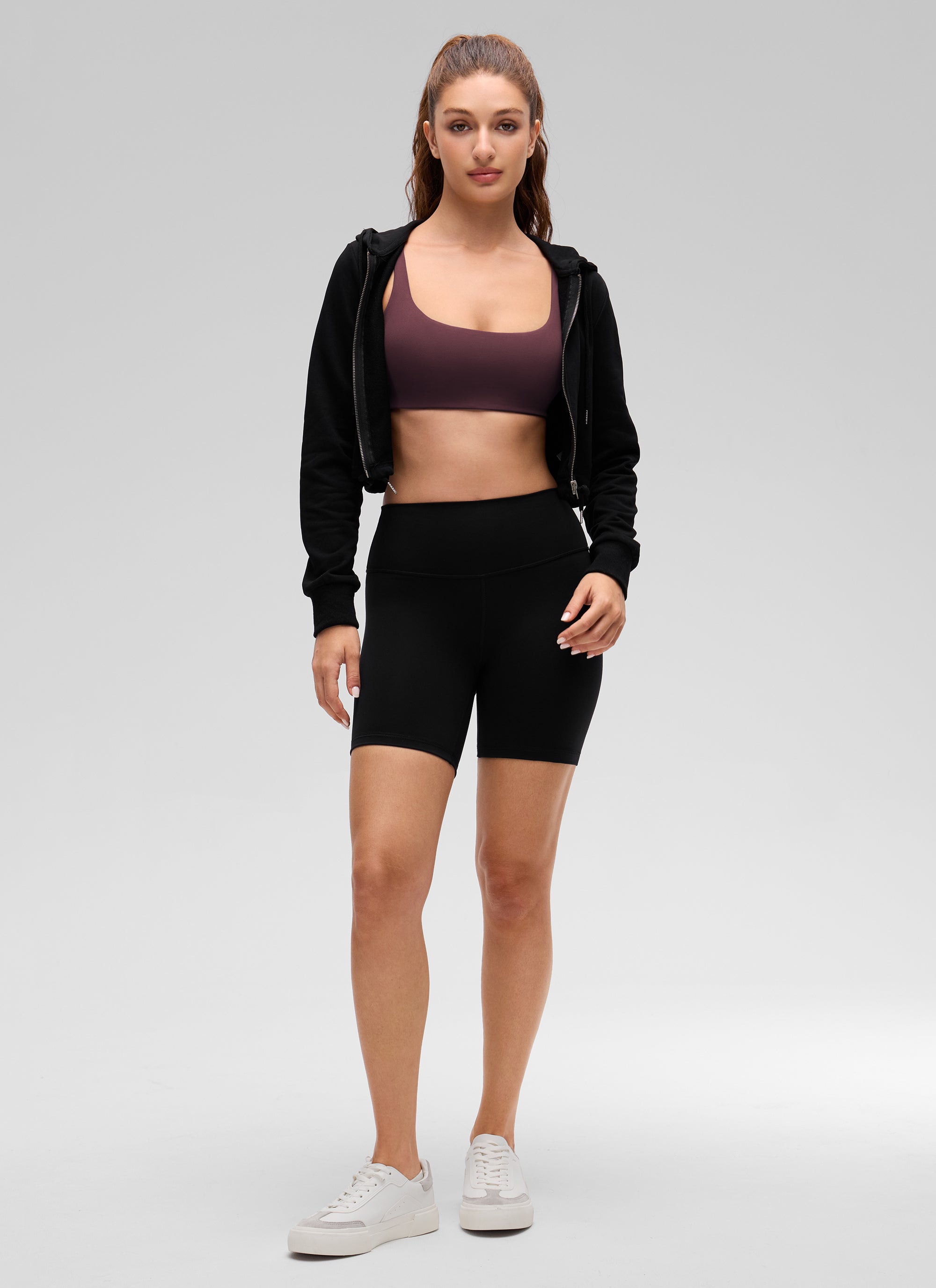 CRZ YOGA Butterluxe Sujetador Mini con Acolchado y Escote Cuadrado Ciruela madura