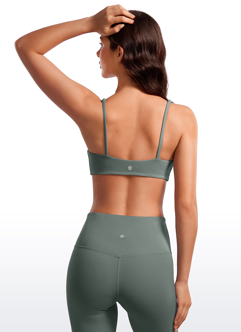 CRZ YOGA Butterluxe Sujetador Mini con Acolchado y Escote Cuadrado Salvia gris