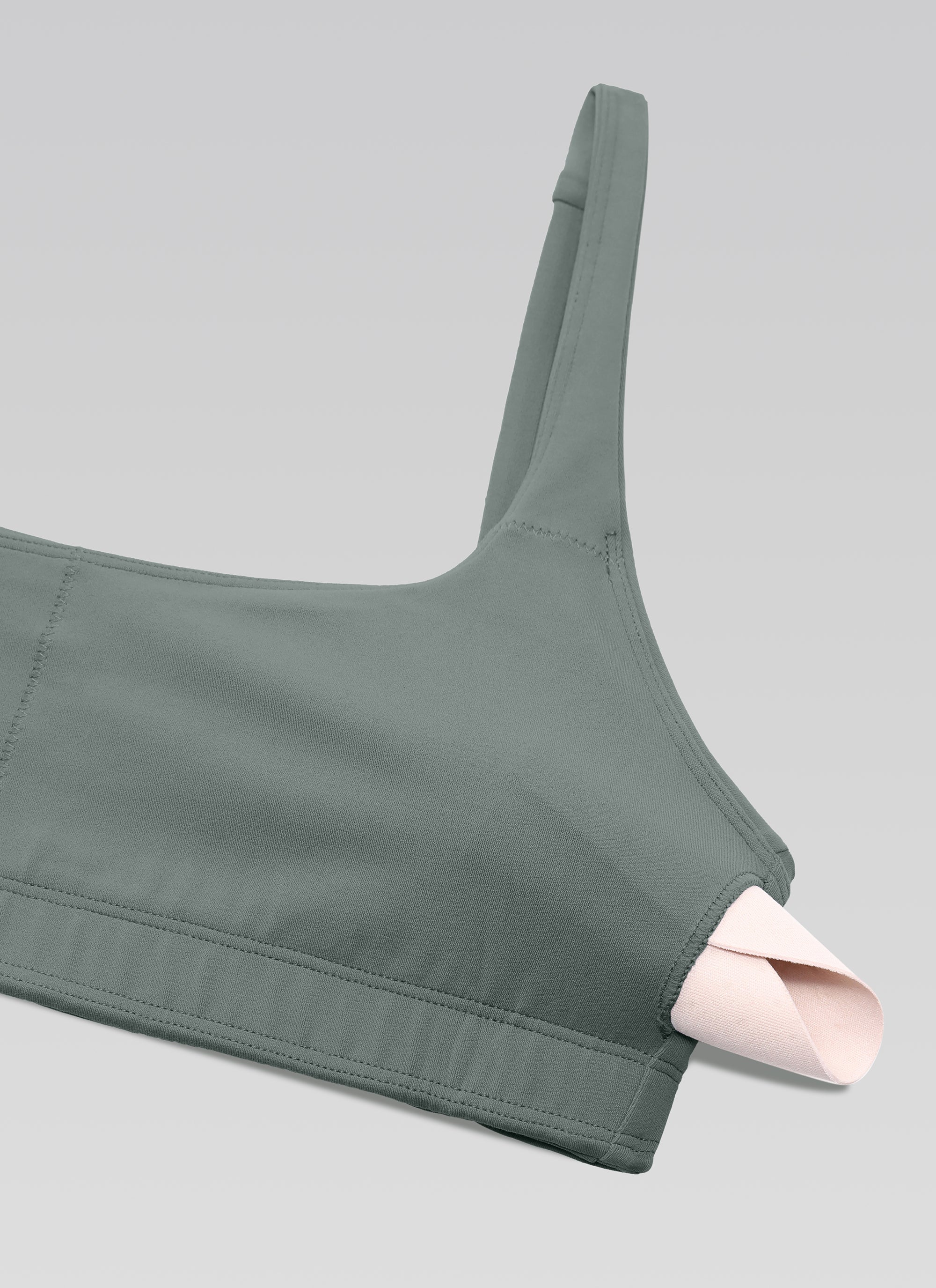 CRZ YOGA Butterluxe Sujetador Mini con Acolchado y Escote Cuadrado Salvia gris