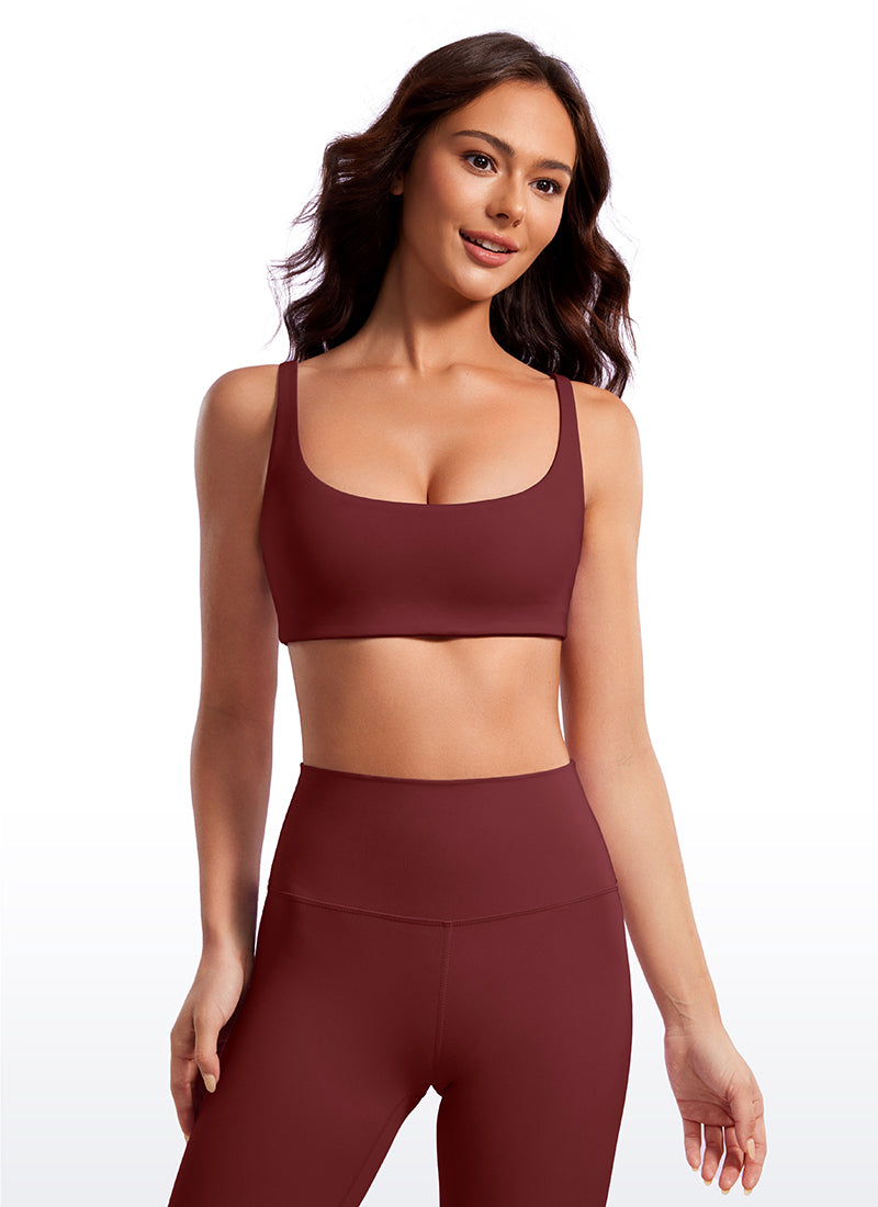 CRZ YOGA Butterluxe Sujetador Mini con Acolchado y Escote Cuadrado Noctilucence Rojo