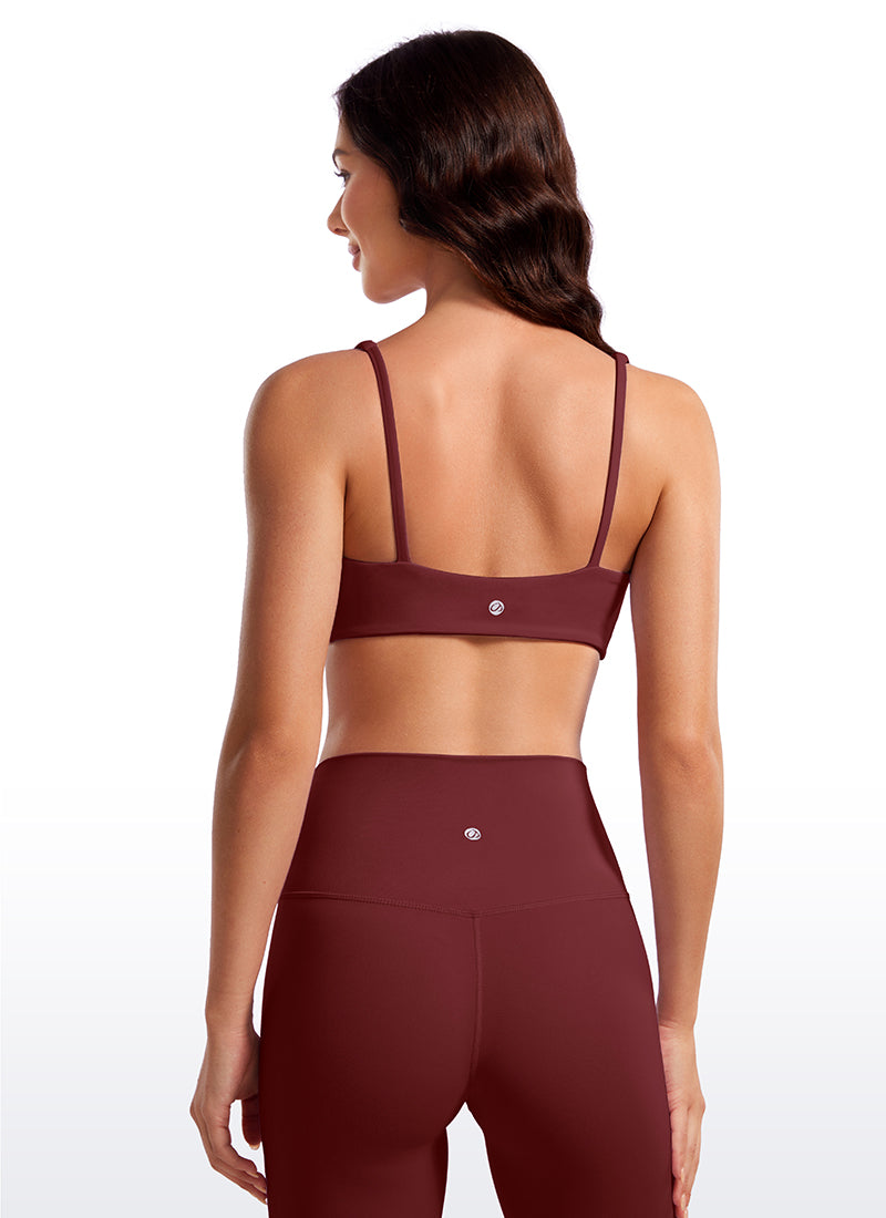 CRZ YOGA Butterluxe Sujetador Mini con Acolchado y Escote Cuadrado Noctilucence Rojo