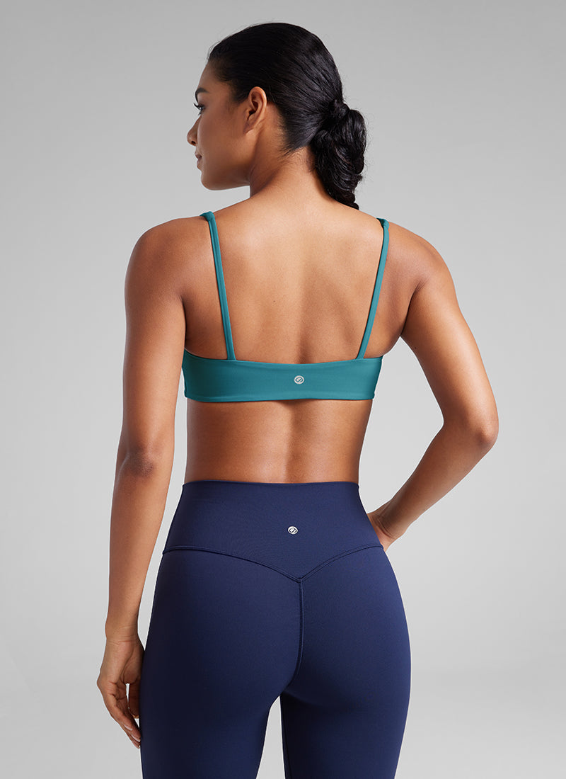 CRZ YOGA Butterluxe Sujetador Mini con Acolchado y Escote Cuadrado Verde Boreal