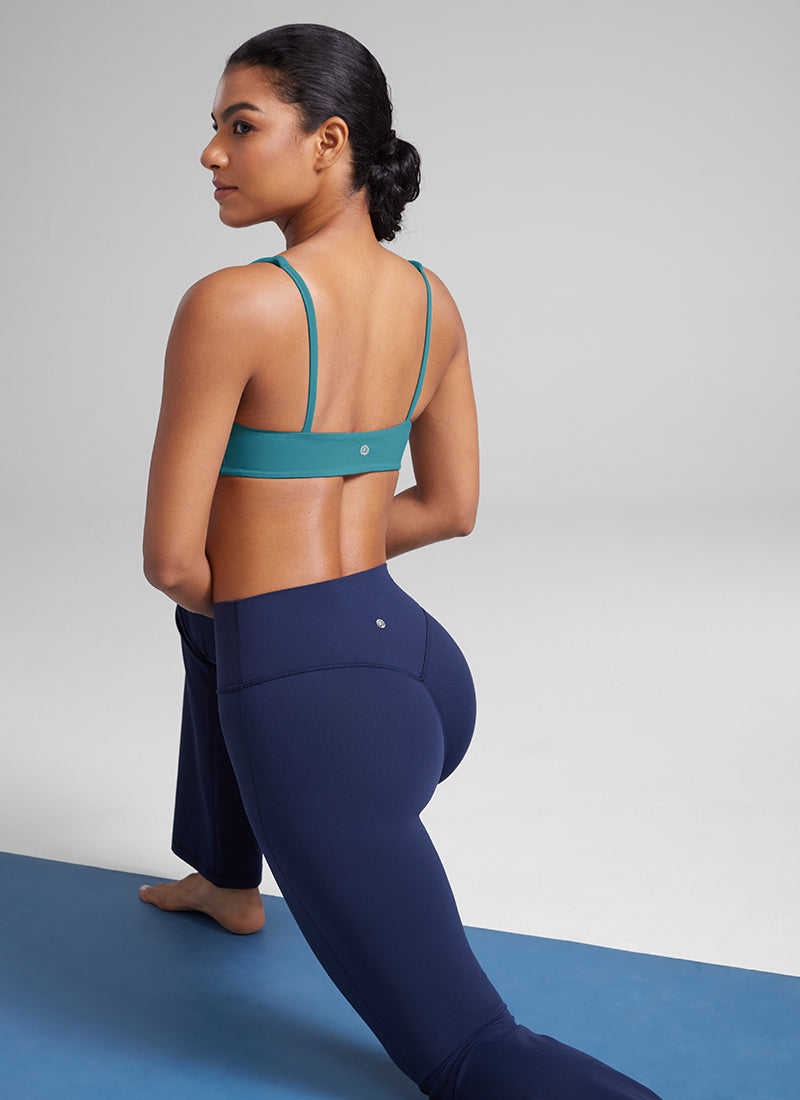 CRZ YOGA Butterluxe Sujetador Mini con Acolchado y Escote Cuadrado Verde Boreal