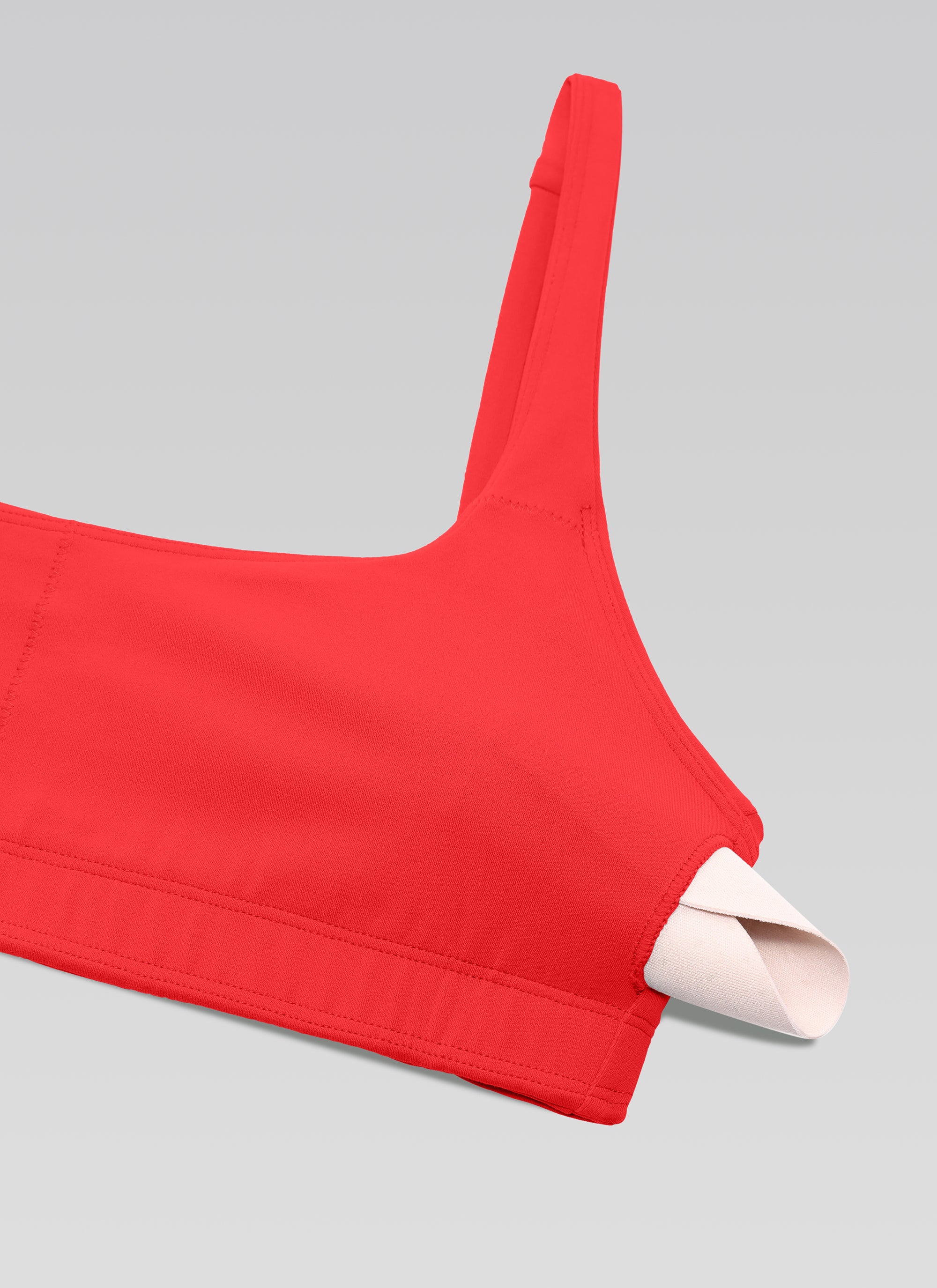 CRZ YOGA Butterluxe Sujetador Mini con Acolchado y Escote Cuadrado Rojo Profundo