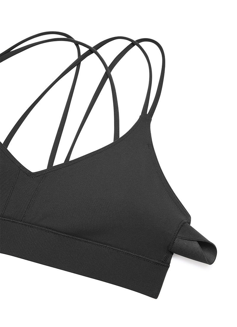 CRZ YOGA Sujetador de Yoga Butterluxe para Mujer de Soporte Ligero Negro
