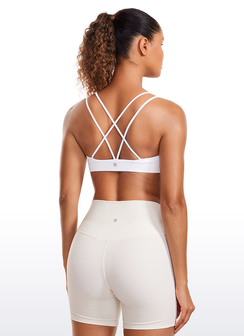 CRZ YOGA Sujetador de Yoga Butterluxe para Mujer de Soporte Ligero blanco