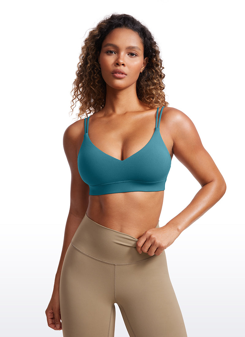 CRZ YOGA Sujetador de Yoga Butterluxe para Mujer de Soporte Ligero Verde Boreal
