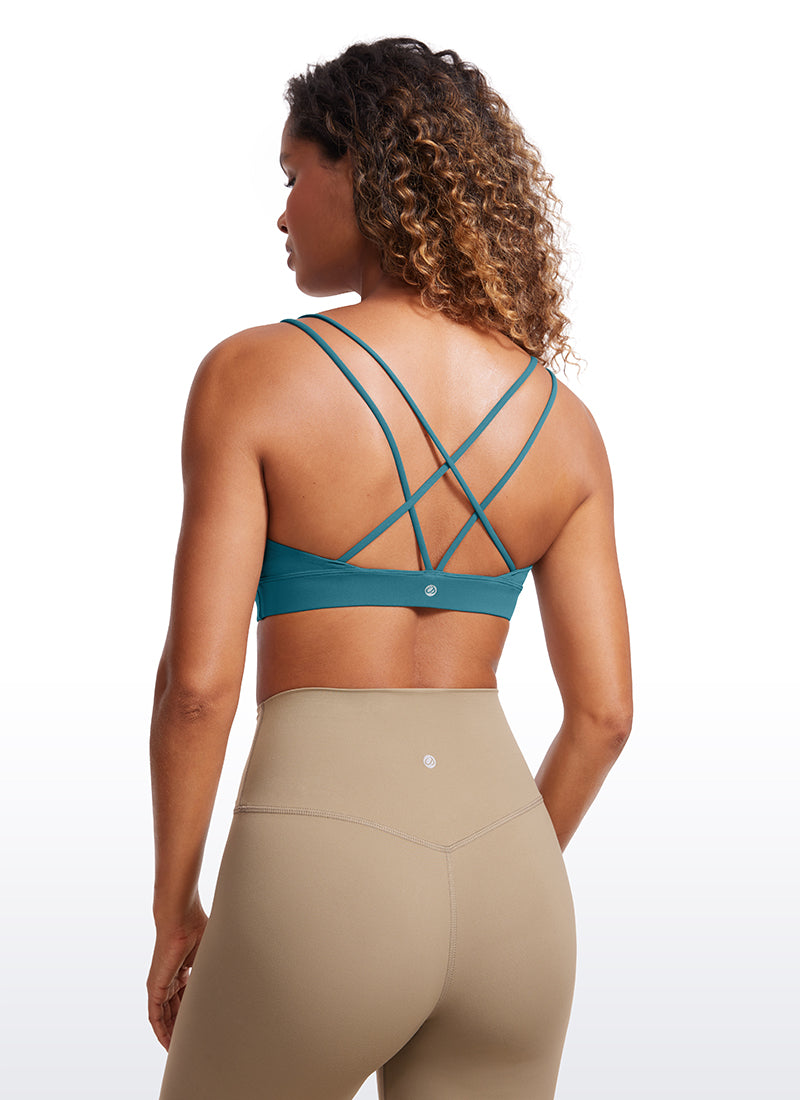 CRZ YOGA Sujetador de Yoga Butterluxe para Mujer de Soporte Ligero Verde Boreal