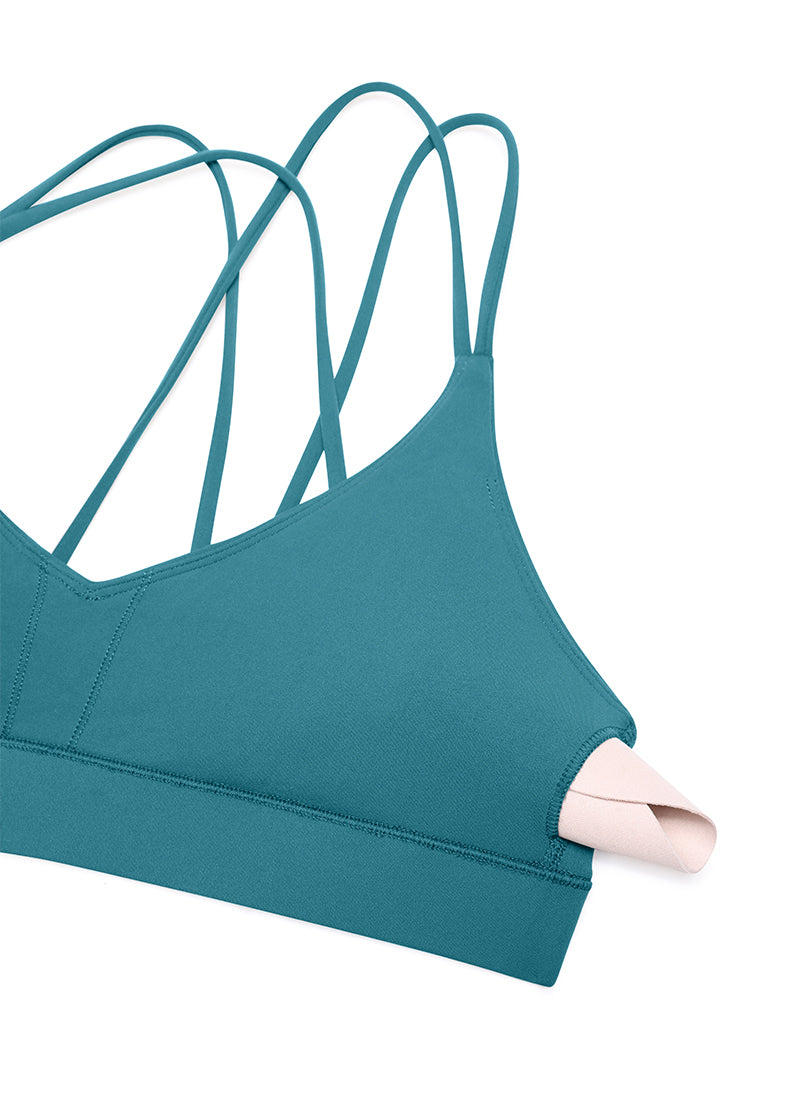 CRZ YOGA Sujetador de Yoga Butterluxe para Mujer de Soporte Ligero Verde Boreal