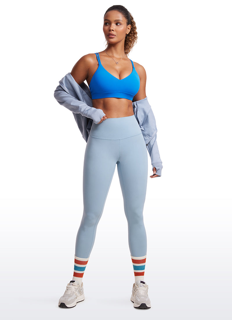 CRZ YOGA Sujetador de Yoga Butterluxe para Mujer de Soporte Ligero Azul Destello