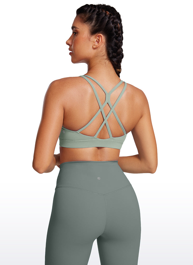 CRZ YOGA Butterluxe Sujetador Deportivo con Espalda cruzada para Mujer Tribunal de Green Palm