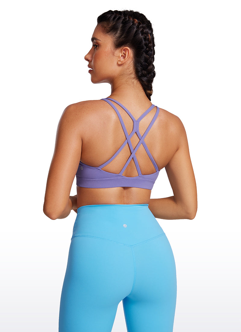 CRZ YOGA Butterluxe Sujetador Deportivo con Espalda cruzada para Mujer Lavanda Oscura Morada
