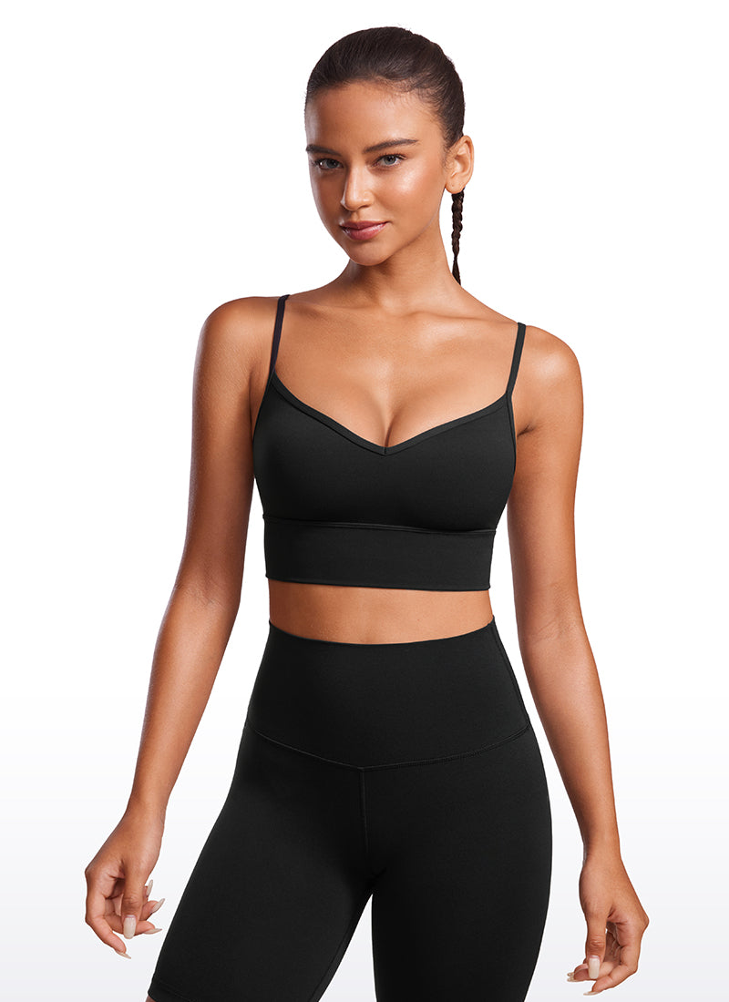 CRZ YOGA Mujer Sujetador Deportivo Butterluxe con Cuello en V Negro
