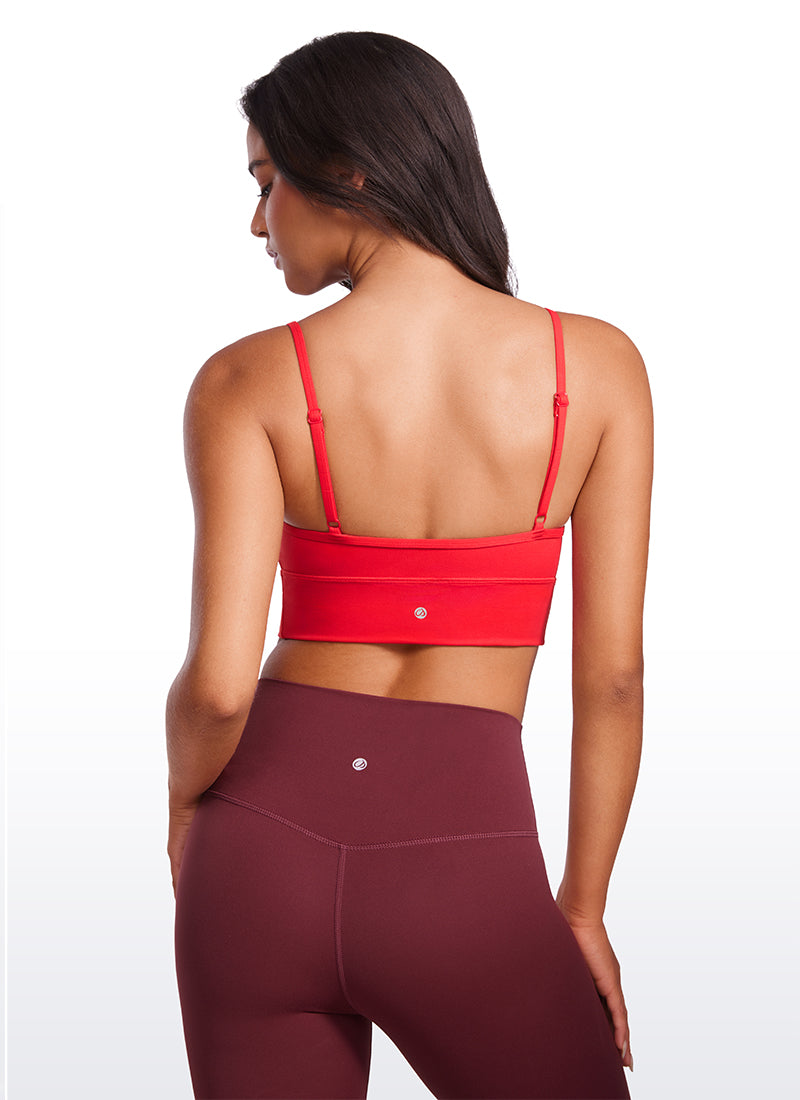 CRZ YOGA Mujer Sujetador Deportivo Butterluxe con Cuello en V Rojo Profundo
