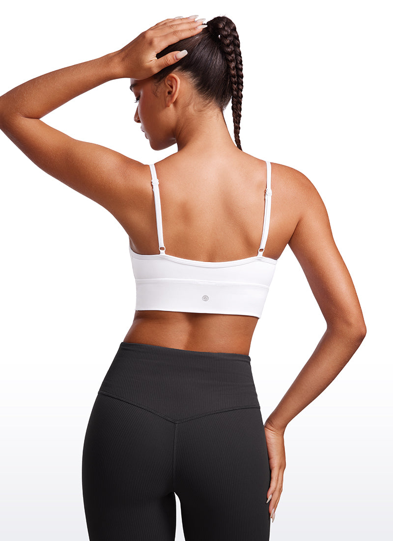 CRZ YOGA Mujer Sujetador Deportivo Butterluxe con Cuello en V blanco
