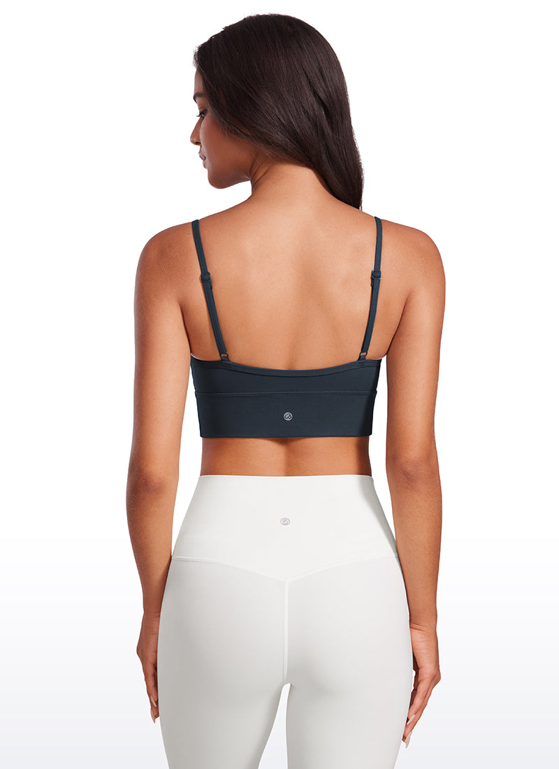 CRZ YOGA Mujer Sujetador Deportivo Butterluxe con Cuello en V True Navy