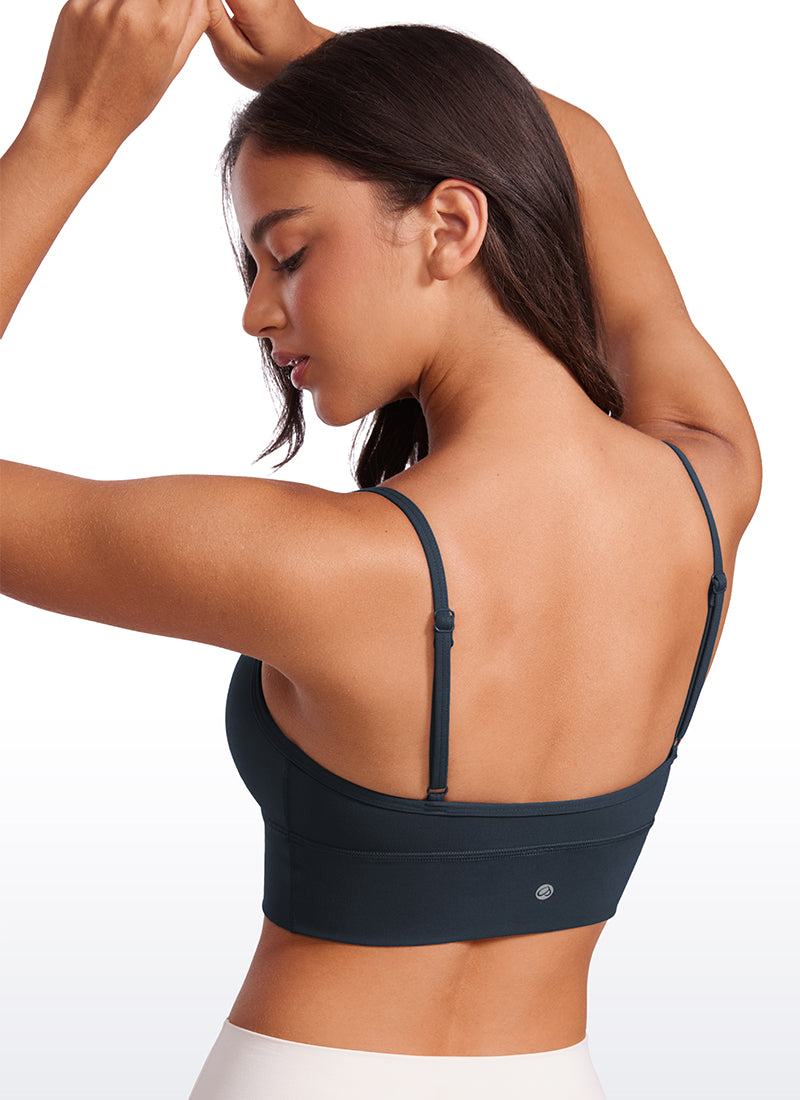 CRZ YOGA Mujer Sujetador Deportivo Butterluxe con Cuello en V True Navy