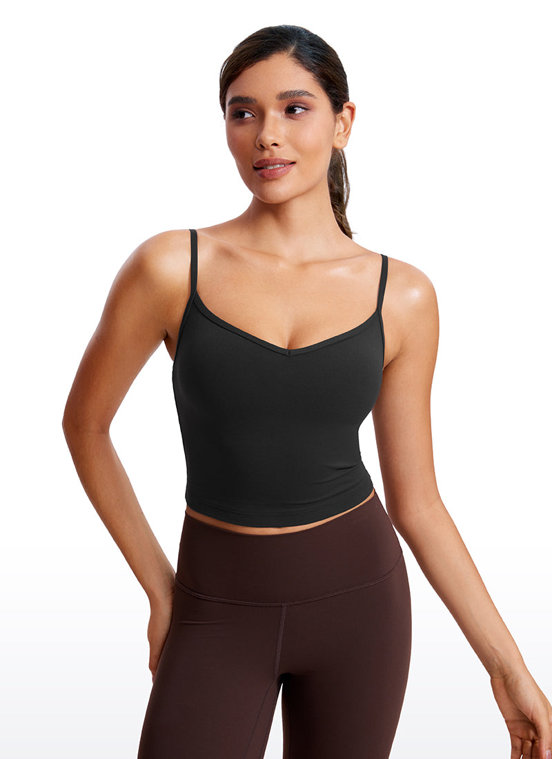CRZ YOGA Butterluxe Mujer Sujetador Deportivo Yoga con Escote en V Negro