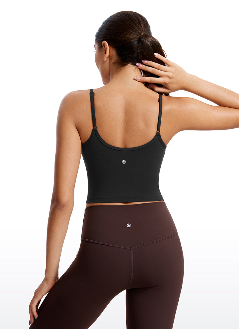 CRZ YOGA Butterluxe Mujer Sujetador Deportivo Yoga con Escote en V Negro