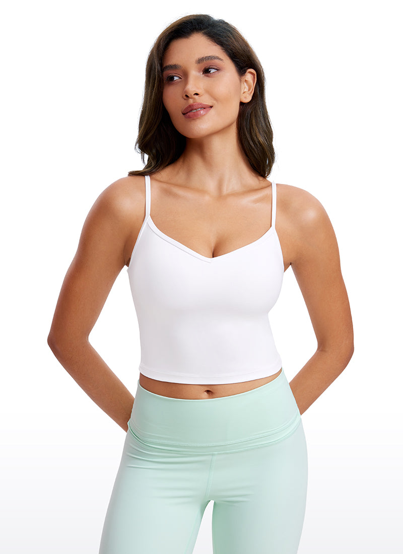 CRZ YOGA Butterluxe Mujer Sujetador Deportivo Yoga con Escote en V blanco