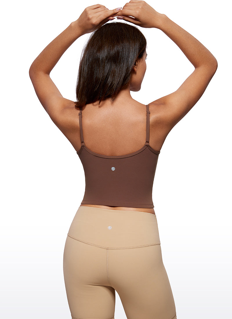 CRZ YOGA Butterluxe Mujer Sujetador Deportivo Yoga con Escote en V Café Morena
