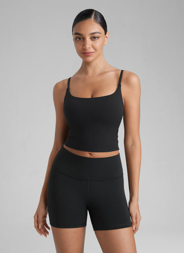 CRZ YOGA Butterlift Sujetador Deportivo con Escote Redondo y U Espalda para Mujer Negro