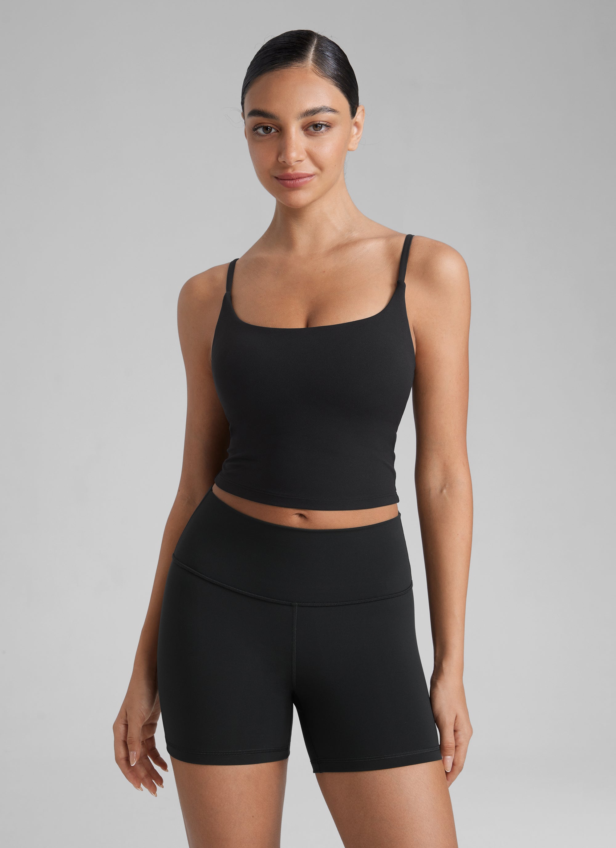 CRZ YOGA Butterlift Sujetador Deportivo con Escote Redondo y U Espalda para Mujer Negro
