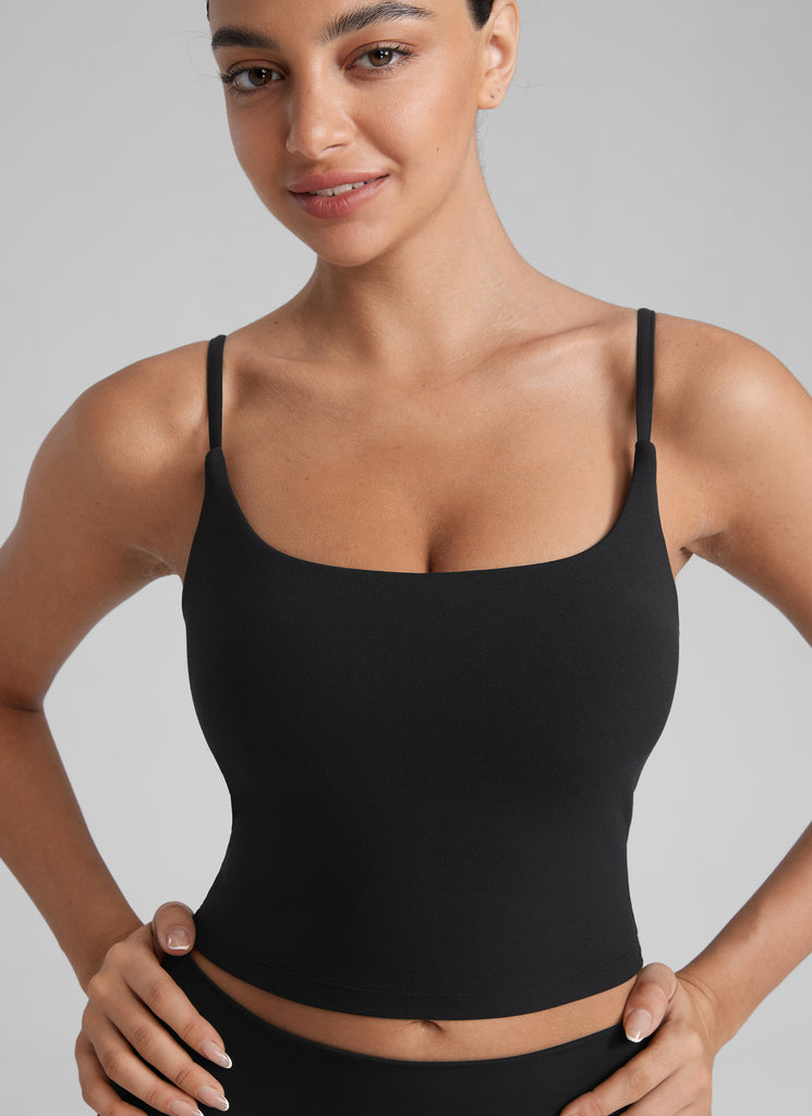 CRZ YOGA Butterlift Sujetador Deportivo con Escote Redondo y U Espalda para Mujer Negro