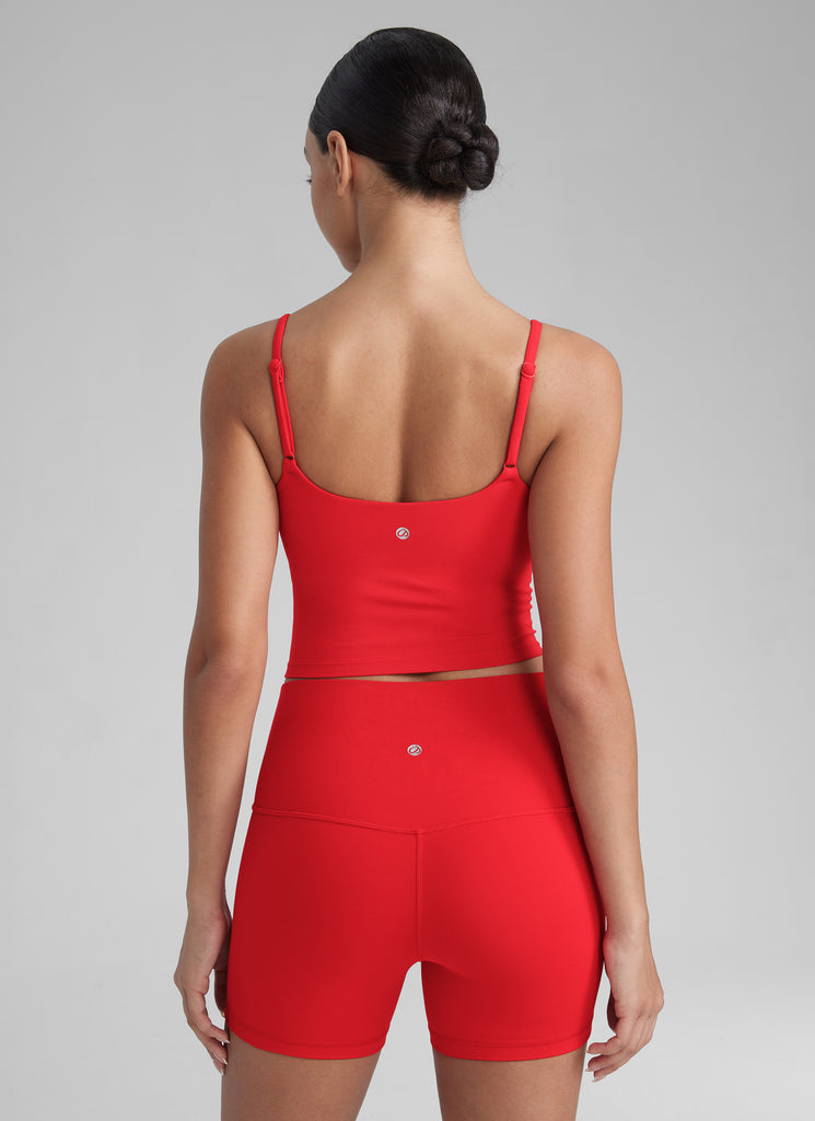 CRZ YOGA Butterlift Sujetador Deportivo con Escote Redondo y U Espalda para Mujer Rojo Profundo