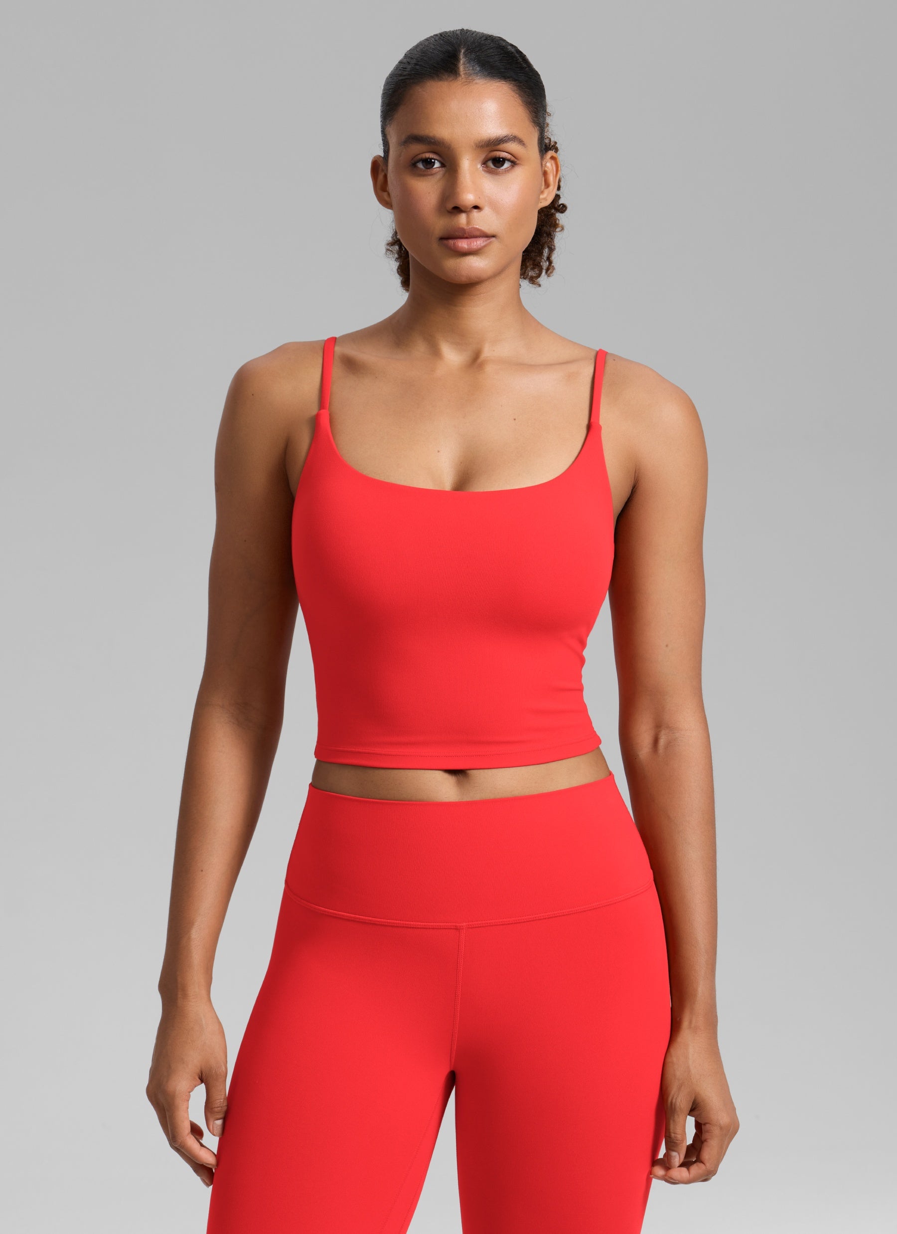 CRZ YOGA Butterlift Sujetador Deportivo con Escote Redondo y U Espalda para Mujer Rojo Profundo
