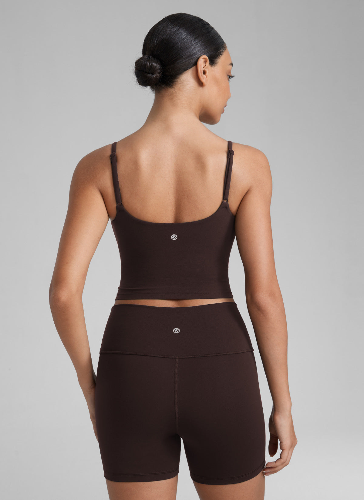 CRZ YOGA Butterlift Sujetador Deportivo con Escote Redondo y U Espalda para Mujer Marrón Fudge Caliente