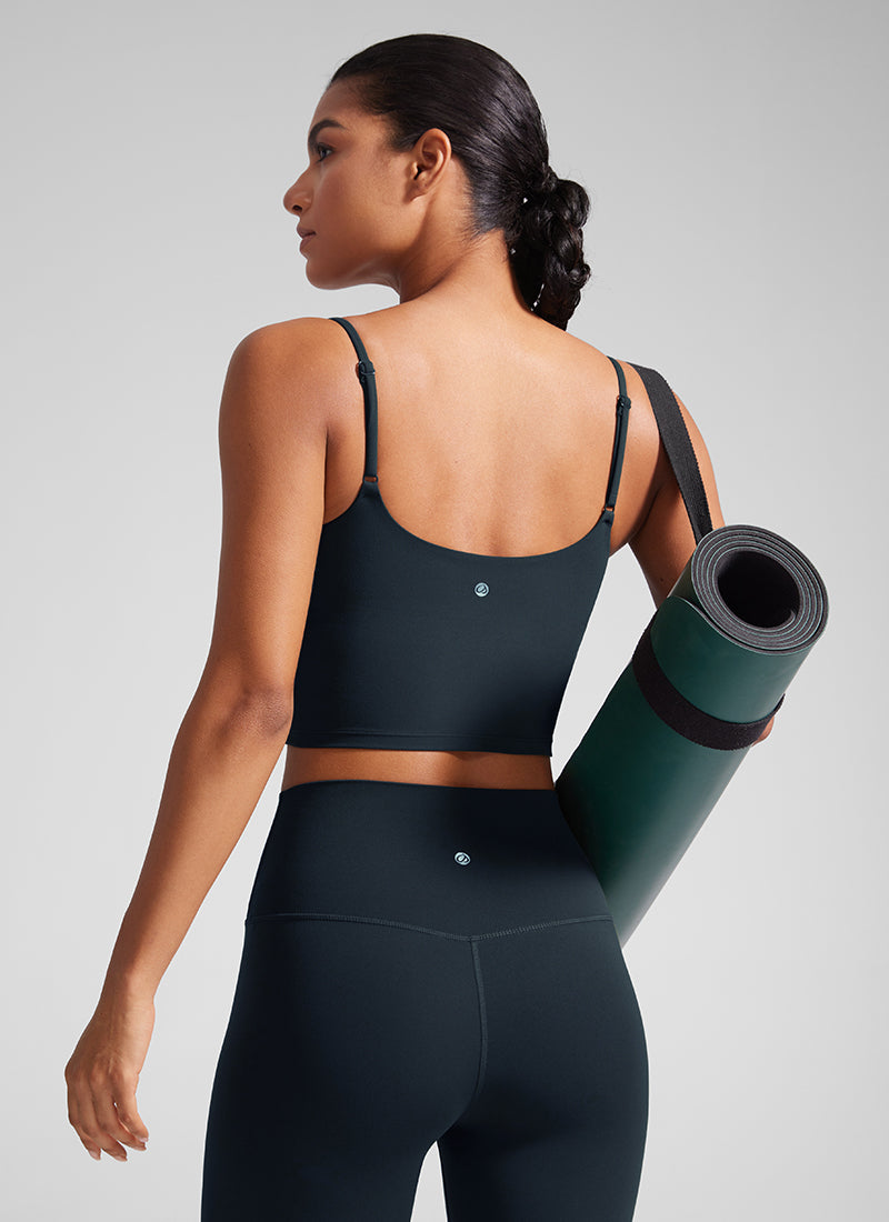 CRZ YOGA Butterlift Sujetador Deportivo con Escote Redondo y U Espalda para Mujer True Navy