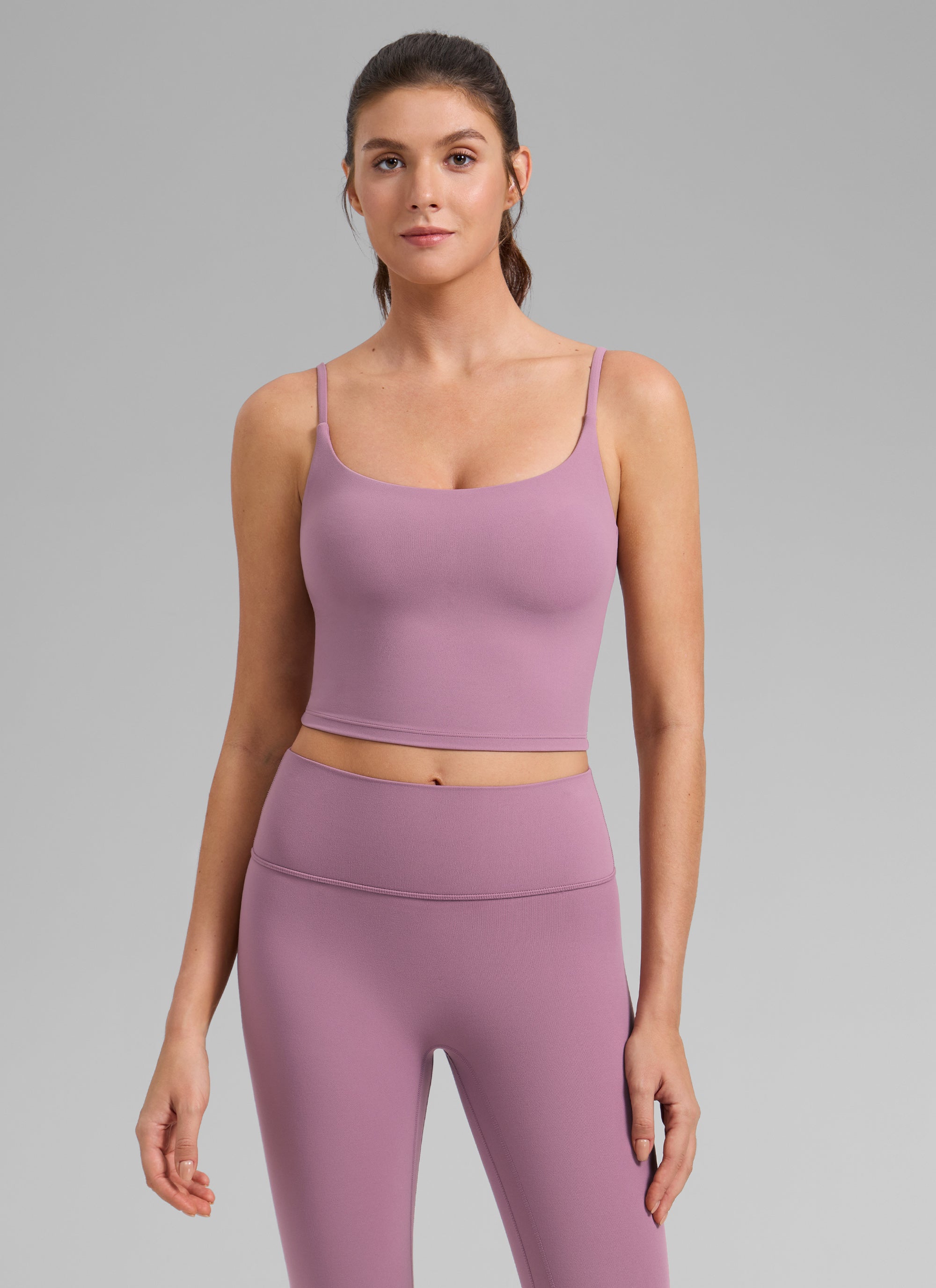 CRZ YOGA Butterlift Sujetador Deportivo con Escote Redondo y U Espalda para Mujer Lavanda claro