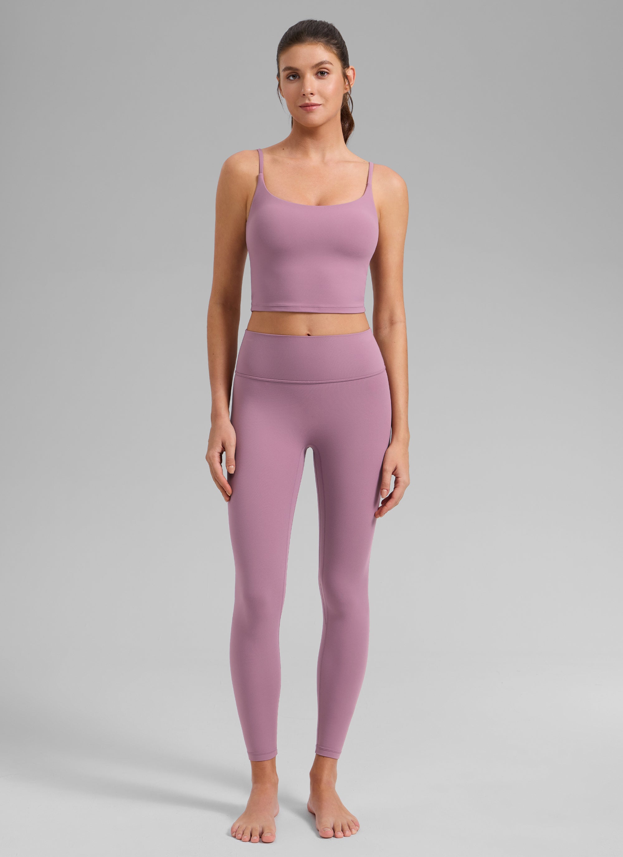 CRZ YOGA Butterlift Sujetador Deportivo con Escote Redondo y U Espalda para Mujer Lavanda claro