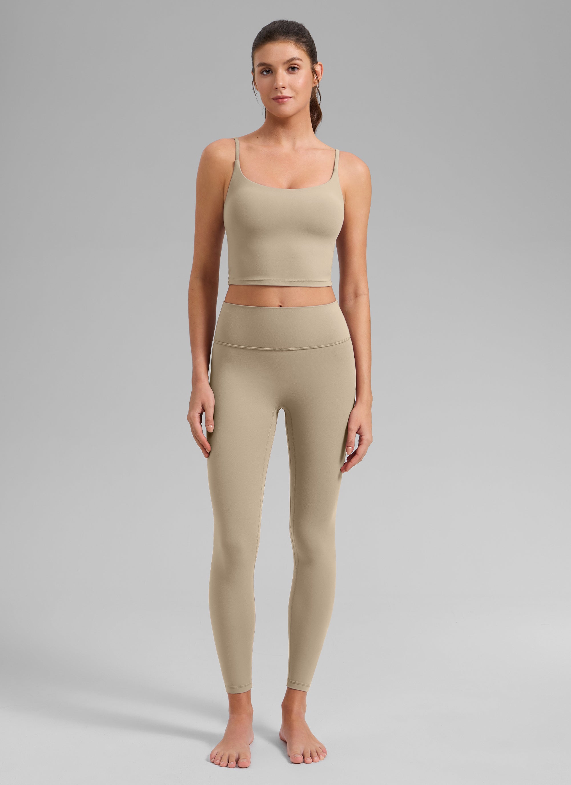 CRZ YOGA Butterlift Sujetador Deportivo con Escote Redondo y U Espalda para Mujer Roble