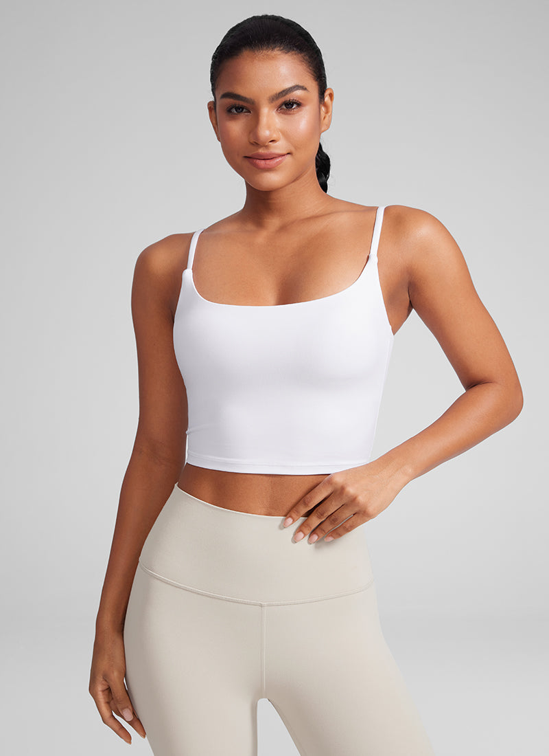 CRZ YOGA Butterlift Sujetador Deportivo con Escote Redondo y U Espalda para Mujer blanco