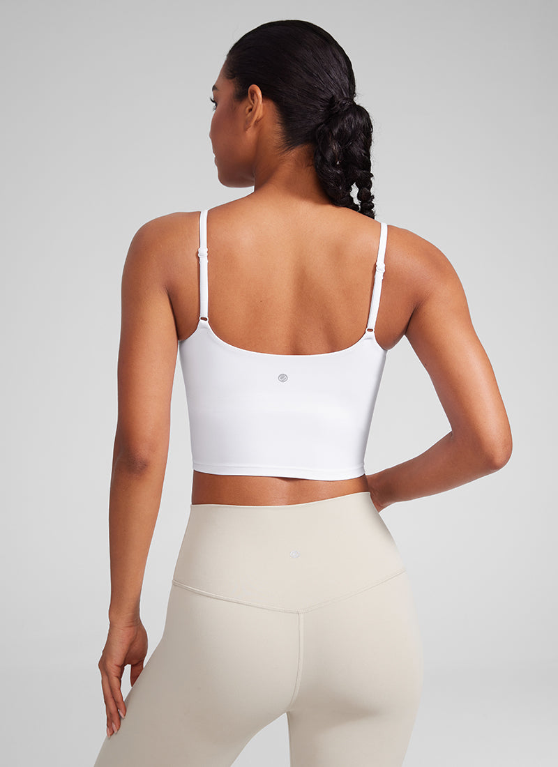 CRZ YOGA Butterlift Sujetador Deportivo con Escote Redondo y U Espalda para Mujer blanco