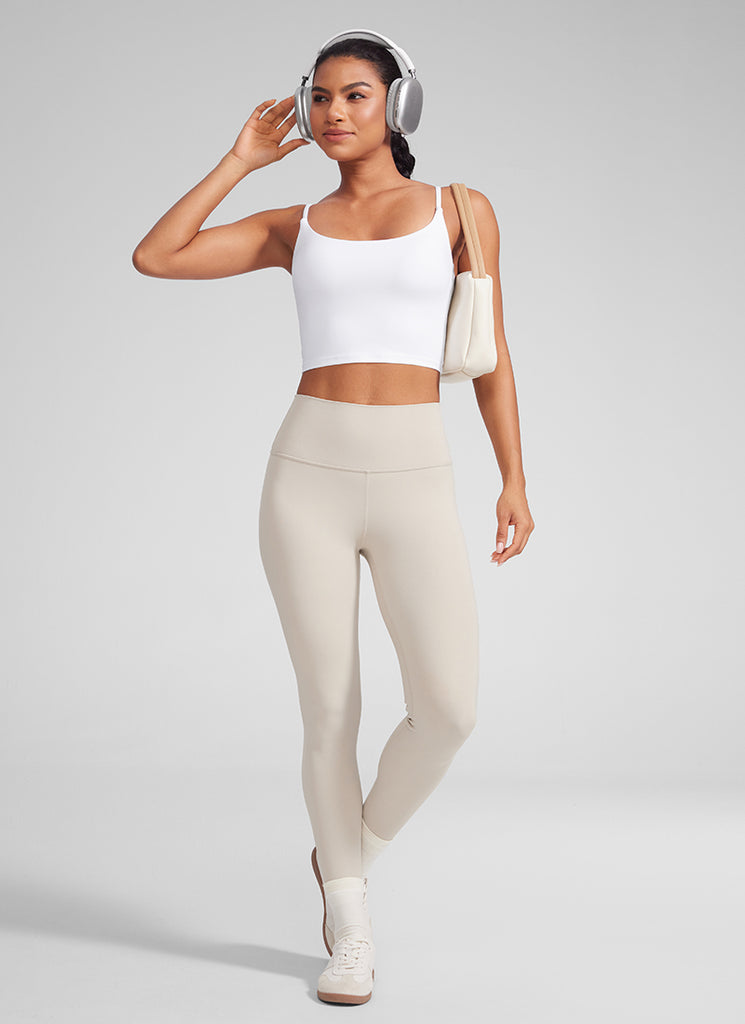 CRZ YOGA Butterlift Sujetador Deportivo con Escote Redondo y U Espalda para Mujer blanco
