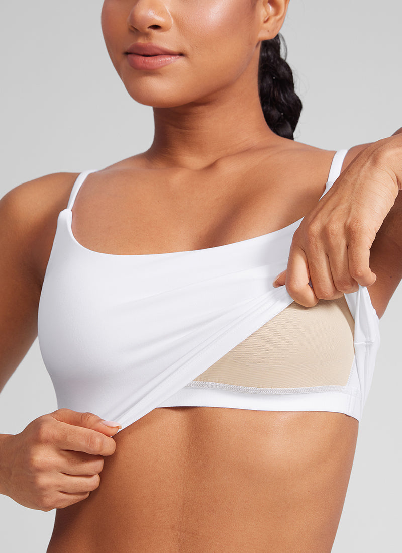 CRZ YOGA Butterlift Sujetador Deportivo con Escote Redondo y U Espalda para Mujer blanco @model_info:Crystal