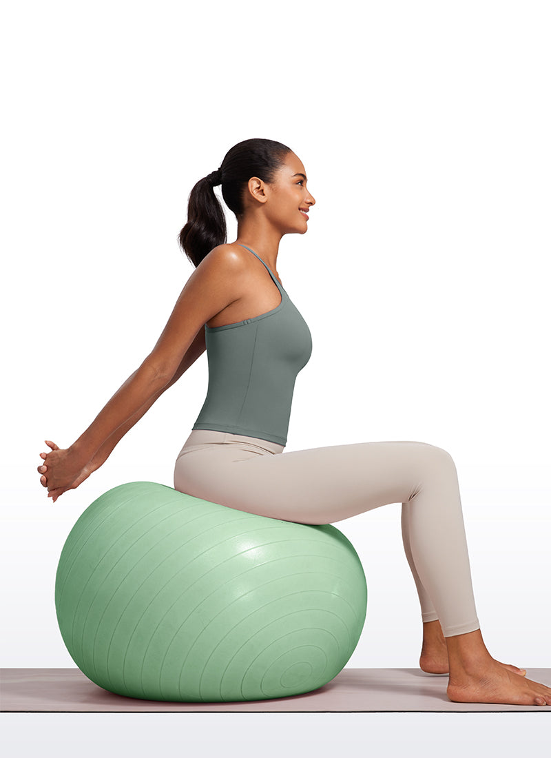 CRZ YOGA Mujer Top de Yoga Butterluxe Halter Cuello Alto Espalda en Y Salvia gris